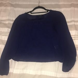 Navy blue sheer long sleeve
